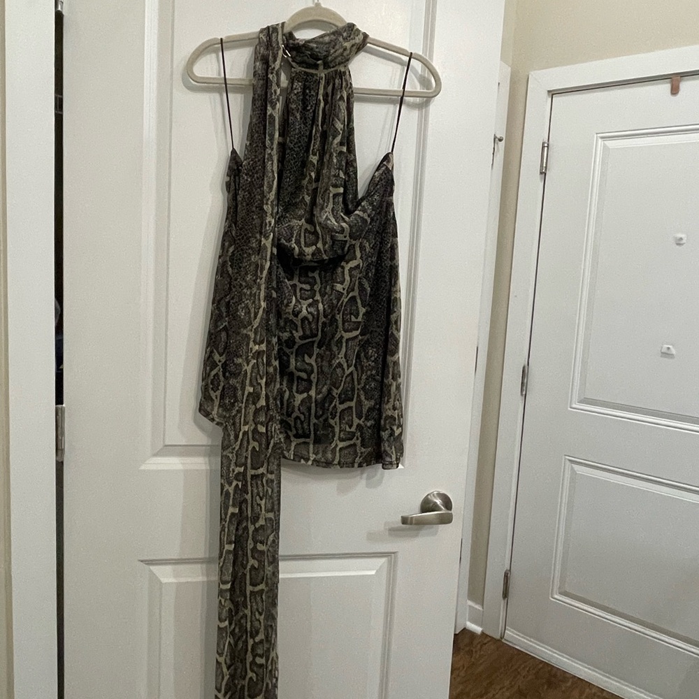 Snake Print Halter Mini Dress